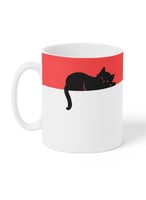 كوب ١١ أونصة من السيراميك بتصميم قطة سوداء