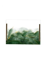 صينية تقديم مصنوعة من الأكريليك بمقابض معدنية ذهبي...