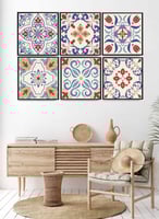 طقم من ٦ لوحات كانفاس مربع على إطار خشبي، تصميم سي...