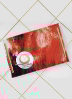 صينية تقديم مصنوعة من الأكريليك مزخرفة بتصميم رسم...