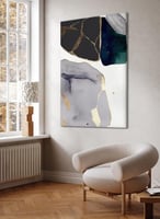 لوحة كانفاس على إطار خشبي بتصميم فن تجريدي