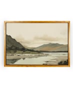 لوحة كانفاس على إطار خشبي بإطار خارجي باللون الخشب...