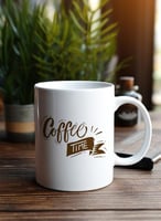 كوب ١١ أونصة من السيراميك بتصميم وقت القهوة