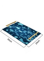 صينية تقديم مصنوعة من الأكريليك مزخرفة بتصميم مموه...