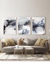 طقم من ٣ لوحات كانفاس على إطار خشبي، تصميم رسم بال...