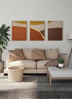 طقم من ٣ لوحات كانفاس على إطار خشبي بتصميم جدارية...