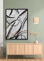 لوحة كانفاس على إطار خشبي بتصميم فن تجريدي