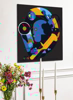 لوحة كانفاس على إطار خشبي بالفن التصوري لتصميم فن...