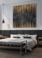 لوحة كانفاس مربع على إطار خشبي، تصميم فن تجريدي، ل...