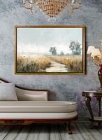 لوحة كانفاس على إطار خشبي بإطار خارجي باللون الخشب...