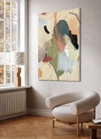 لوحة كانفاس على إطار خشبي بتصميم فن تجريدي