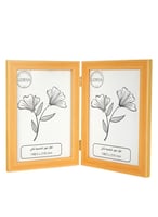 إطار صور خشبي مزدوج بمفصلات وخشب خلفي وحماية أمامي...