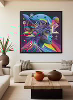 لوحة كانفاس على إطار خشبي بالفن التصوري لتصميم نمط...