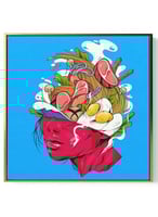 لوحة كانفاس على إطار خشبي بالفن التصوري لتصميم حسا...