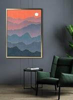 لوحة كانفاس على إطار خشبي بتصميم شروق الشمس