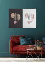 طقم لوحات مقسمه من قطعتين بتصميم وجه انثى