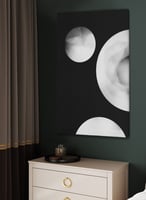 لوحة كانفاس على إطار خشبي بتصميم قمر ثلاثى