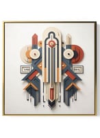 لوحة كانفاس على إطار خشبي بالفن التصوري لتصميم نمط...