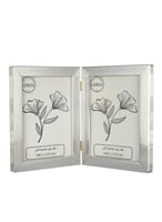 إطار صور فضي مزدوج بمفصلات وخشب خلفي وحماية أمامية...