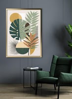 لوحة كانفاس على إطار خشبي بتصميم نباتات