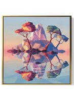 لوحة كانفاس على إطار خشبي بالفن التصوري لتصميم جزي...