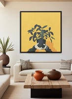 لوحة كانفاس على إطار خشبي بالفن التصوري لتصميم نمط...