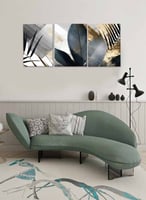 طقم من 3 لوحات كانفاس على إطار خشبي بتصميم فن تجري...