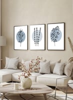 طقم من ٣ لوحات كانفاس على إطار خشبي، تصميم زهور مر...