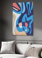 لوحة كانفاس على إطار خشبي بتصميم فن تجريدي