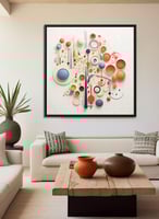 لوحة كانفاس على إطار خشبي بالفن التصوري لتصميم اشك...