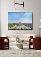 لوحة كانفاس على إطار خشبي لقصر الفنون الجميلة بمدي...