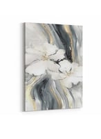 لوحة كانفاس على إطار خشبي، تصميم فن تجريدى للزهور،...