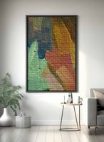 لوحة كانفاس على إطار خشبي، تصميم مزيج من الالوان،...