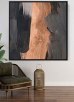 لوحة كانفاس مربع على إطار خشبي، تصميم فن تجريدي، ل...