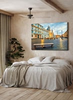 لوحة كانفاس على إطار خشبي لساحة نافونا بمدينة روما...