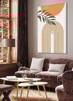 لوحة كانفاس على إطار خشبي بتصميم فن تجريدي للقمر