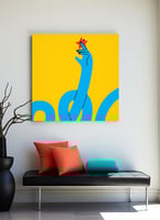 لوحة كانفاس على إطار خشبي بالفن التصوري لتصميم فن...