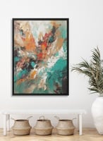 لوحة كانفاس على إطار خشبي بتصميم لوحة زيتية ملونة