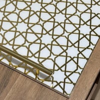 صينية تقديم من الأكريليك بتصميم مزخرف ومقابض معدني...