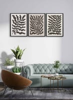 طقم من ٣ لوحات كانفاس على إطار خشبي بتصميم فن تجري...