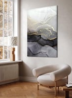 لوحة كانفاس على إطار خشبي بتصميم فن تجريدي لوحة زي...