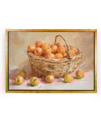 لوحة كانفاس على إطار خشبي بإطار خارجي باللون الخشب...