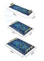 صينية تقديم مصنوعة من الأكريليك بمقابض معدنية ذهبي...