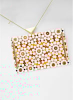 صينية تقديم مصنوعة من الأكريليك بمقابض معدنية ذهبي...