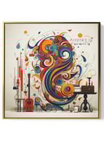 لوحة كانفاس على إطار خشبي بالفن التصوري لتصميم كما...