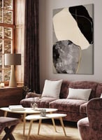 لوحة كانفاس على إطار خشبي بتصميم نمط فنى للصخور