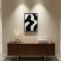 لوحة جدارية بارزة مصنوعة يدويا بتصميم عصري مع إطار...