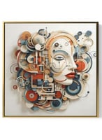 لوحة كانفاس على إطار خشبي بالفن التصوري لتصميم نمط...