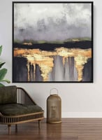 لوحة كانفاس مربع على إطار خشبي، تصميم فن تجريدي، ل...