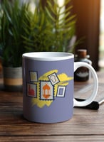 كوب ١١ أونصة من السيراميك بتصميم فانوس وهلال رمضان